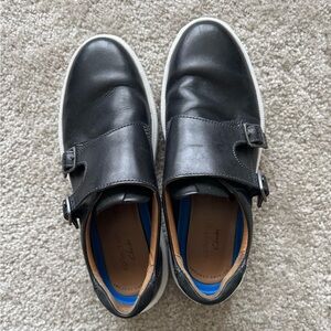Clarks Black Leather Loafers with White Sole